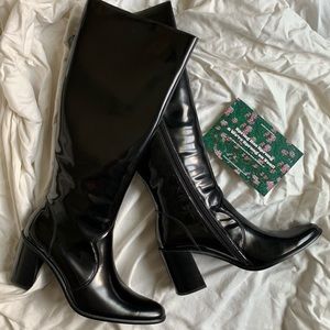 Jeffrey Campbell Knee-High Patent Black Boots